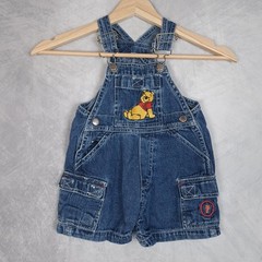 Vintage Winnie the Pooh Disney Overalls Shortalls Baby Boys 12 Months Cargo