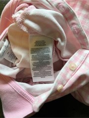 Ralph Lauren Light Pink Gingham Polo Romper with Peplum