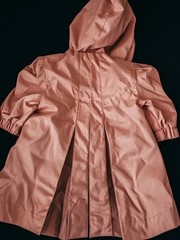 Rothschild Pink Hooded Rain Coat, Button Closure, Girls 12M, Polyester