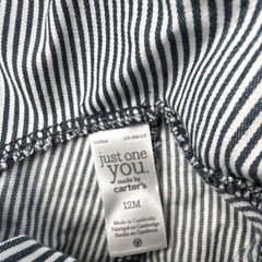 Just One You by Carter’s 12M Blue/White Striped Dinosaur Overall One-Piece