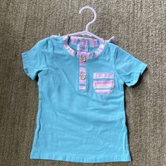 Sassy Stacks Girls 2T Turquoise Striped Shirt & Pink Shorts Set Outfit