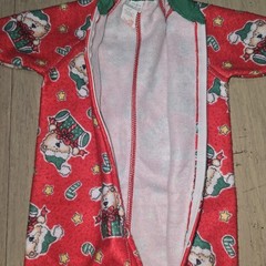 Vtg KLEINERT’S Teddy Bears Christmas One Piece Fleece Foot Pajamas 3-6 Months