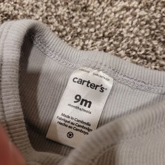 Carters Baby 9M 3pc Set Grey Ribbed Cardigan Pants Snuggle Bodysuit GCL15230-IGP