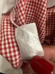 Lil Cactus Red Gingham Puppy Shortall Romper Size 3-6 Months