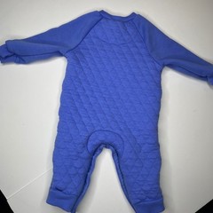 Nike Baby Boys Girls Blue Quilted Romper Jumpsuit Snap Button Logo 12 Months