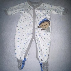 Child Of Mine By Carters Monkey Sports Balls 0-3 M Coverall Outfit Baby Infant