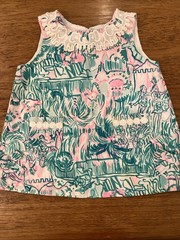 Lilly Pulitzer Baby Girl Shift Summer Dress Top Size 3-6 months Elephant Giraffe