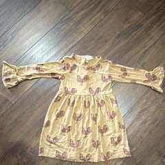 Kate Quinn 2T Bamboo Jersey A-Line Long Sleeve Rooster Knee Dress Tan