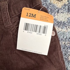 2010 OshKosh B’gosh Girls 12M Brown Corduroy Cropped Pants Hearts Pockets
