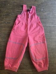 Vintage Patagonia Fleece One Piece Baby Bibs Overalls Pink Salmon 3T 1989