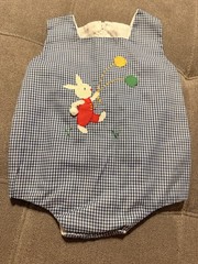 Vintage Jayne Copeland Baby Romper 6 Months Bunny Rabbit Easter Outfit