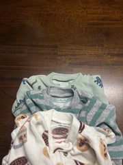 0-3 months Baby Lot Carter’s Footie pajamas Dinosaurs cookies striped 5 piece.