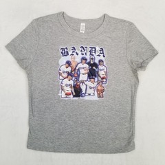 Unbranded Toddler Gray Dodgers Banda Graphic T-Shirt Size Medium Classic