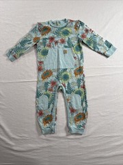 Carhartt Girls 24 Months Teal Longall Romper With Sunflowers Great colors 100%