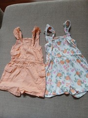 2 Little Lass 1 Piece Romper Size 2T Peach/Multicolor