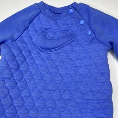 Nike Baby Boys Girls Blue Quilted Romper Jumpsuit Snap Button Logo 12 Months