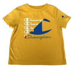 Champion Boys Graphic Tshirt Athleticwear 2T Yellow/Blue Logo Sports outdoor