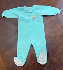 Vintage Paddington Bear Footed One Piece Sleeper Pajamas Blue X-Lrg 31 – 32-1/2”