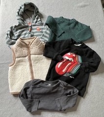 H&M Carters Bundle Lot of 5 Boy Neutral Tops 9 months Basics Winter Fall Spring