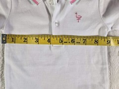 NWT Janie & Jack Girls Flamingo White Pique Polo Bodysuit Size 6-12 Months