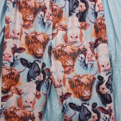 New Boutique Girls 3T Highland Cow Bell Pants Set Outfit Long Sleeve Outfit