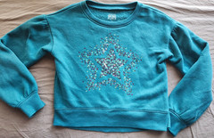 Jumping Beans Teal 2 star Pattern Crewneck Kids Size 7 Sweatshirt