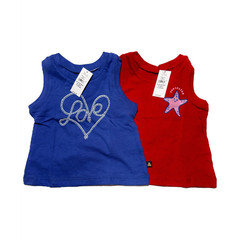 Baby Gap 6-12 m Graphic Sleeveless Tank Tops Blue Red Love Superstar Set BNWT