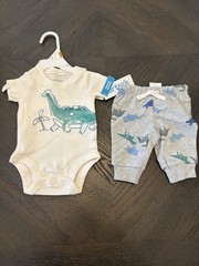 Baby Boy Carter’s Dinosaur 2 Piece Outfit Pants Size Newborn