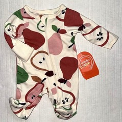 WONDER NATION sleeper cream PEAR motif size PREEMIE