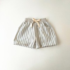 Children’s Clothing Vintage Linen Cotton Stripe Pants Baby Boy Girl Casual Short