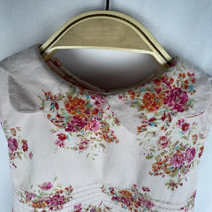 Laura Ashley Girls 3T Pink Floral Corduroy Dress Peter Pan Collar Cottagecore