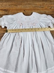 VTG Will’beth White Smocked Dress Delicate Rose Girl 24 Months Baptism Heirloom