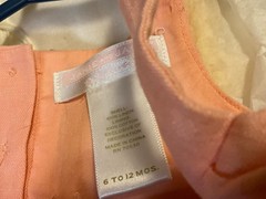 Janie And Jack Salmon Color Linen SunDress 6-12 Months
