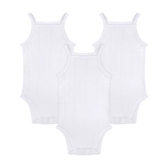 Buyless Fashion Baby Boy White Eyelet Camisole In Soft Cotton Colored Trim