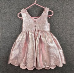 Girls Dress 2T Rachel Zoe Sparkly Pink Scalloped Hem Bows Soft Girl Core