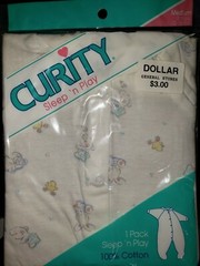 Curity by Gerber Baby neutral print Sleep N Play medium 6 months 12-15lbs