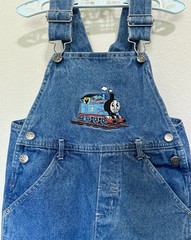 Vintage Thomas The Tank Train Boys Overalls Denim 3T Embroidered Patch Excellent