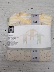 Member’s Mark Baby 3-Pack Organic Cotton Soft Sleep And Play Neutral Sz 3M BR3