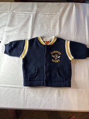 Infant Disney Mickey Mouse Blue Fleece Varsity Jacket Sz 0-3 Months 90’s