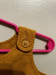 Gap Baby Girl Dress 2T Corduroy Heart Pockets Knee Length Button Straps Mustard