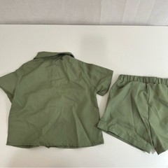 Shein Baby 2-Piece Button Up Shirt and Shorts in Green 9-12 Months