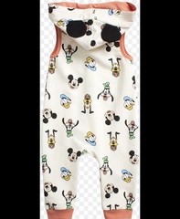 Disney Baby Hooded Zip Romper One-Piece 0-3M Mickey & Friends Character Print