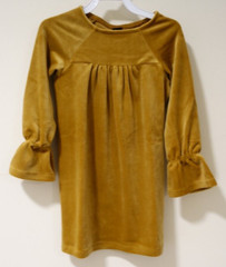 NWT Tea Collection Chestnut Velour Bell Sleeve Dress Girl’s Size 3