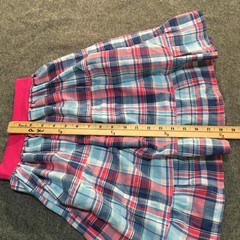 Skirt Girls 2/3 Pink & Blue Plaid Ruffle Tier Long Cotton Mom and Pop’s Kids