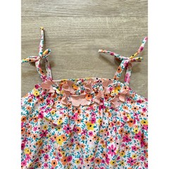 Tucker + Tate One Piece Swimsuit Girls 24M Floral 3D Flower Applique Bows Lined