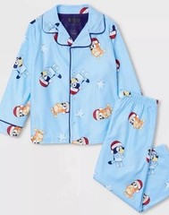 Bluey Christmas Pajamas Set Girl Boy Button Disney Bingo Toddler Size 2T