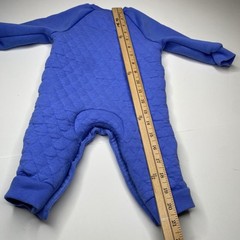 Nike Baby Boys Girls Blue Quilted Romper Jumpsuit Snap Button Logo 12 Months