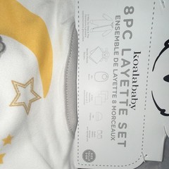 Koalababy 8-Piece Layette Set 3-6M Cotton Sleeper Bib Hat Sheep Moon Stars