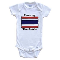 I Love My Thai Uncle Thailand Flag Niece Nephew One Piece Baby Bodysuit