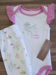 Baby Girl Outfit 3-6 Mo. Ocean Sea Life SUMMER Jellyfish SOFT Cotton BRAND NEW